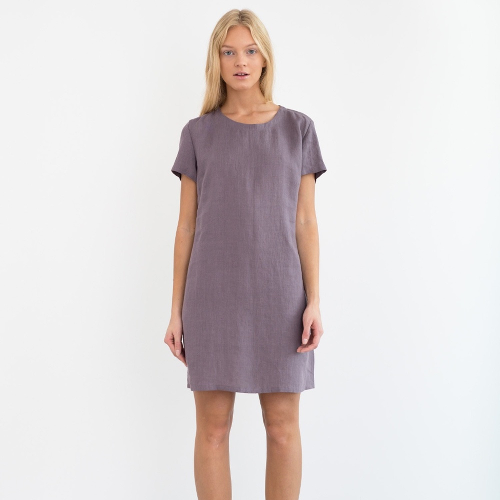 ♡100%  Linen Shift Mini Dress